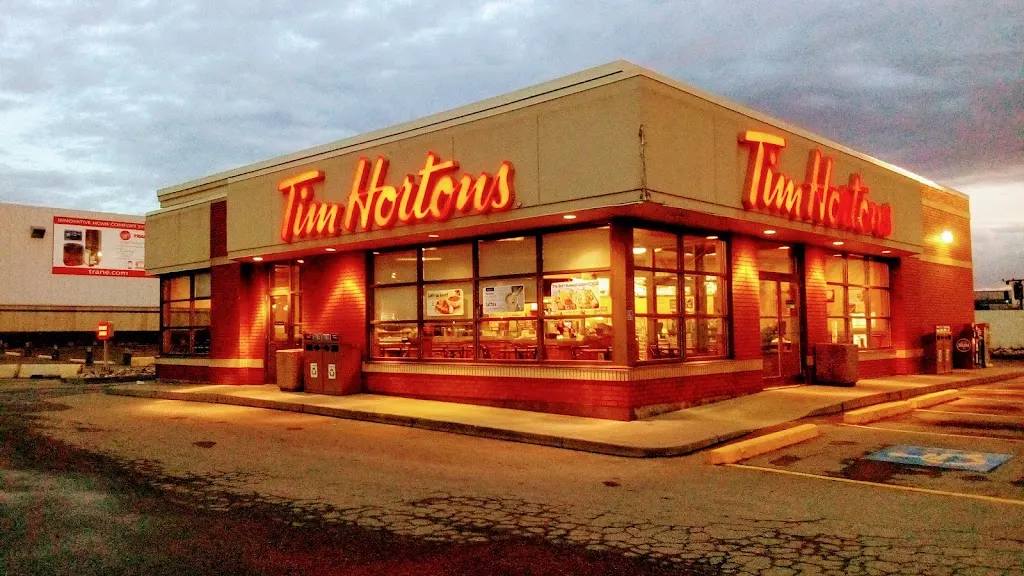 Tim Hortons storefront and interior at 11104 184 St Nw, Edmonton, AB