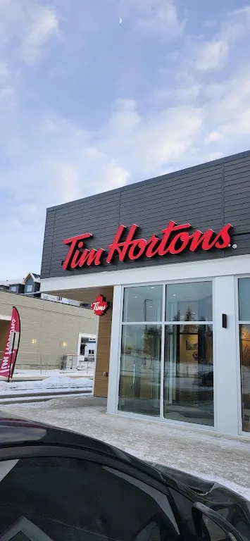Tim Hortons storefront and interior at 12104 48 Ave Nw, Edmonton, AB