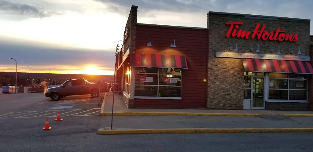 Tim Hortons storefront and interior at 111 Thickwood Blvd, Fort Mcmurray, AB