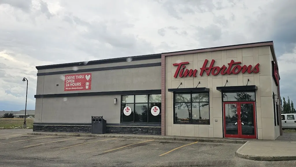 Tim Hortons storefront and interior at 10736 76th Ave South, Grande Prairie, AB