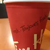 Tim Hortons storefront and interior at Hwy 28a - Falaise Ave, Lancaster Park, AB