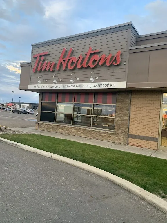 Tim Hortons storefront and interior at 898 Heritage Blvd West, Lethbridge, AB