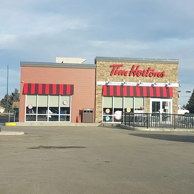 Tim Hortons storefront and interior at 2422 Fairway Road South, Lethbridge, AB