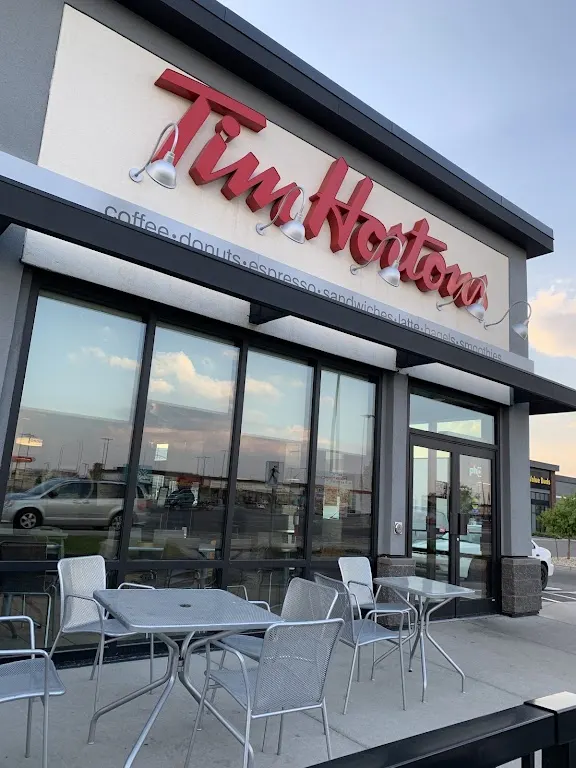 Tim Hortons storefront and interior at 1810 Strachan Rd Se, Medicine Hat, AB