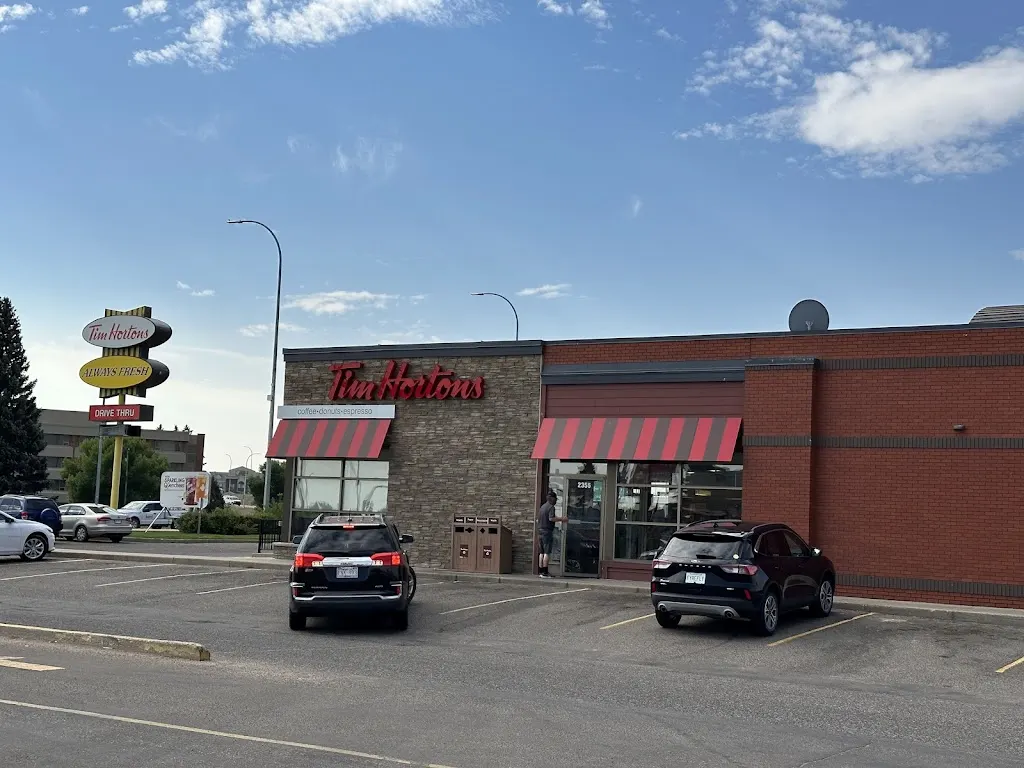 Tim Hortons storefront and interior at 2355 Trans Canada Way Se, Medicine Hat, AB