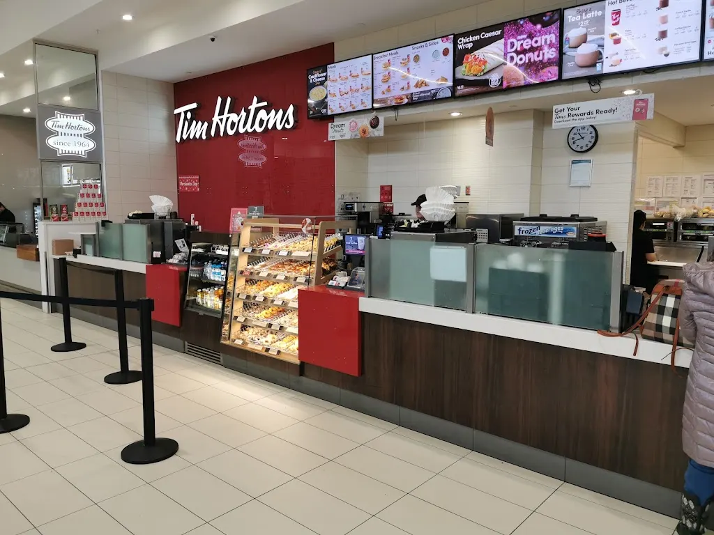 Tim Hortons storefront and interior at Medicine Hat Mall Location, Medicine Hat, AB