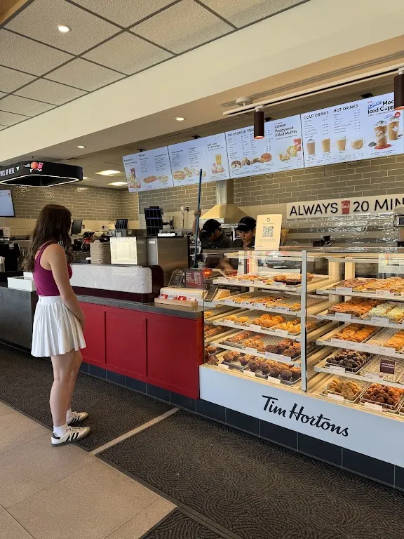 Tim Hortons storefront and interior at 7820 100th Ave, Peace River, AB