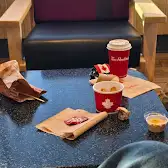 Tim Hortons storefront and interior at 1300 Hewetson Avenue, Pincher Creek, AB