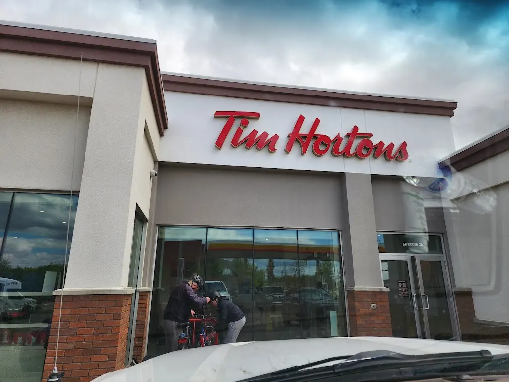 Tim Hortons storefront and interior at 101 Palisades Way Unit 25, Sherwood Park, AB