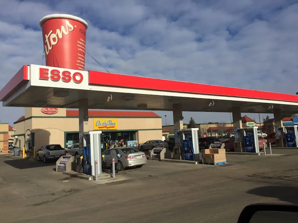 Tim Hortons storefront and interior at 590 Baseline Rd, Sherwood Park, AB