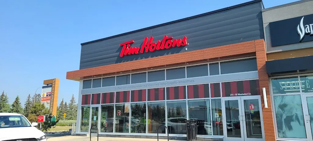 Tim Hortons storefront and interior at 211 - 10 Westwind Drive, Spruce Grove, AB