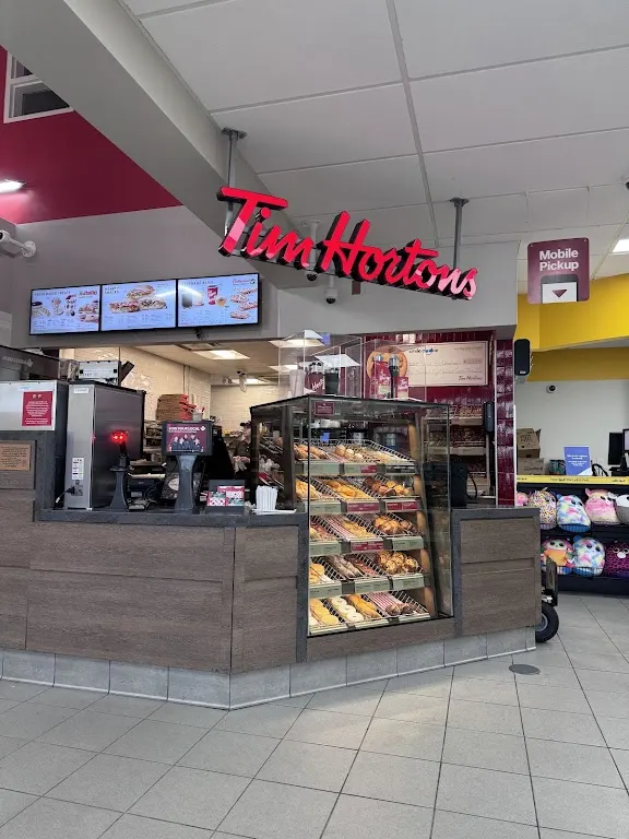 Tim Hortons storefront and interior at 5114 46th Ave, Tofield, AB