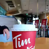 Tim Hortons storefront and interior at 4216 Elko Dr, Whitecourt, AB