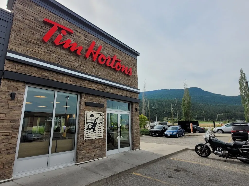 Tim Hortons storefront and interior at 2101 Harding Rd, Armstrong, BC