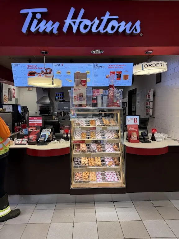 Tim Hortons storefront and interior at 3965 North Rd, Burnaby, BC