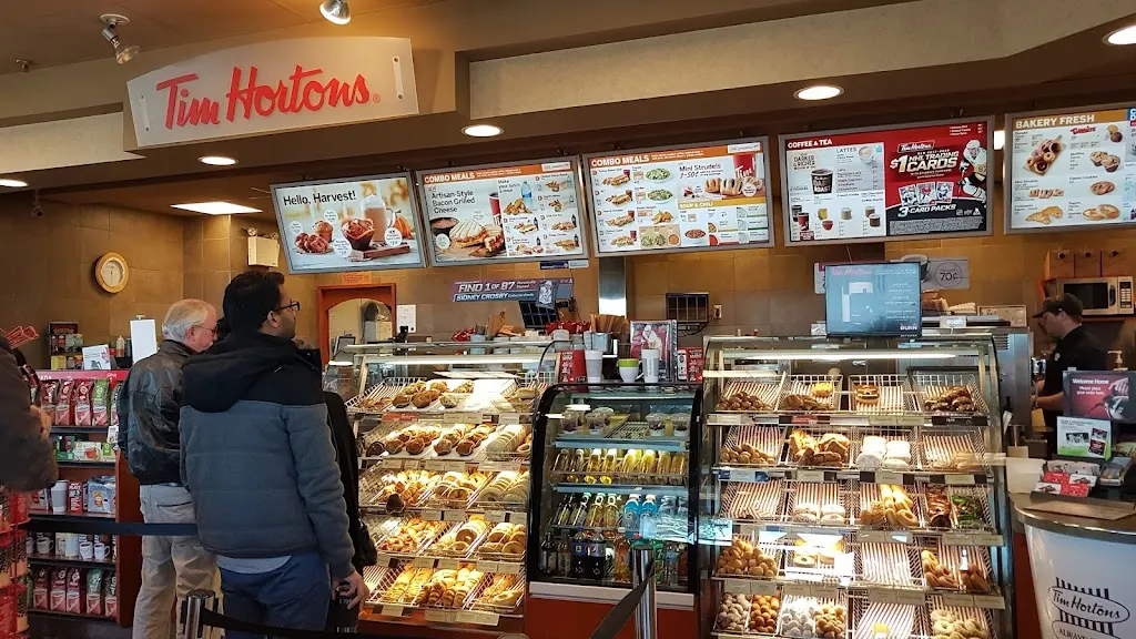 Tim Hortons storefront and interior at 1325 Island Highway, Campbell River, BC