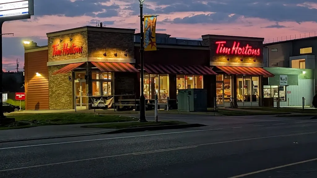 Tim Hortons storefront and interior at 2072 Island Hwy S, Campbell River, BC
