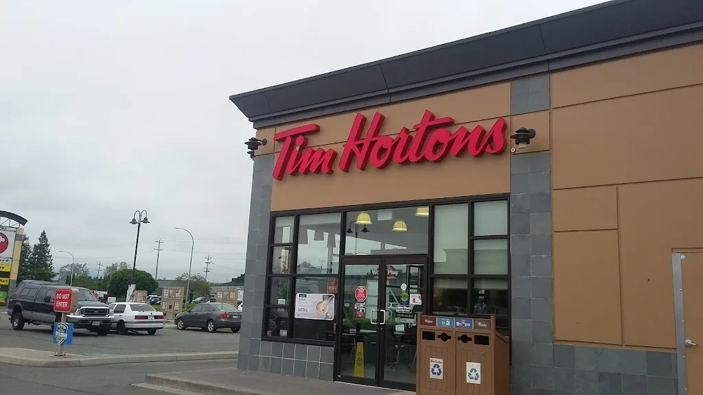 Tim Hortons storefront and interior at 45793 Luckakuck Way, Chilliwack, BC