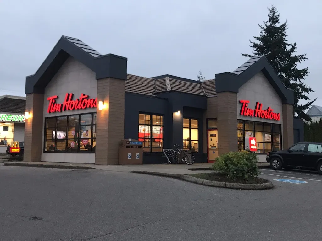 Tim Hortons storefront and interior at 727 Anderton Rd, Comox, BC