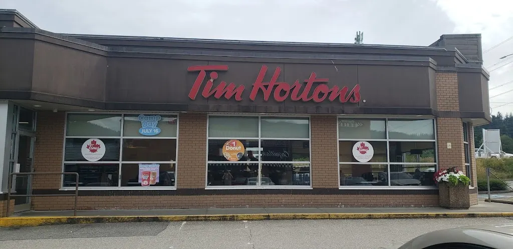 Tim Hortons storefront and interior at 2635 Barnet Hwy, Coquitlam, BC
