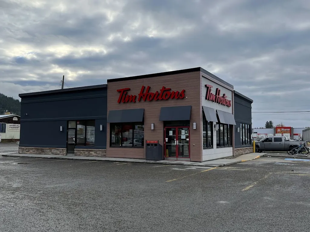 Tim Hortons storefront and interior at 300 Helen St, Creston, BC