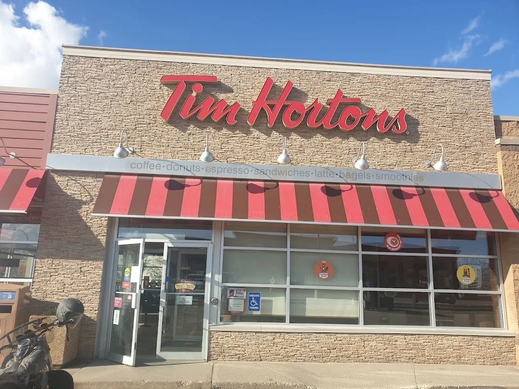 Tim Hortons storefront and interior at 11608 8th St, Dawson Creek, BC