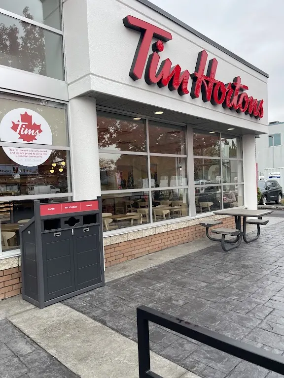 Tim Hortons storefront and interior at 1359 Cliveden Ave, Delta, BC