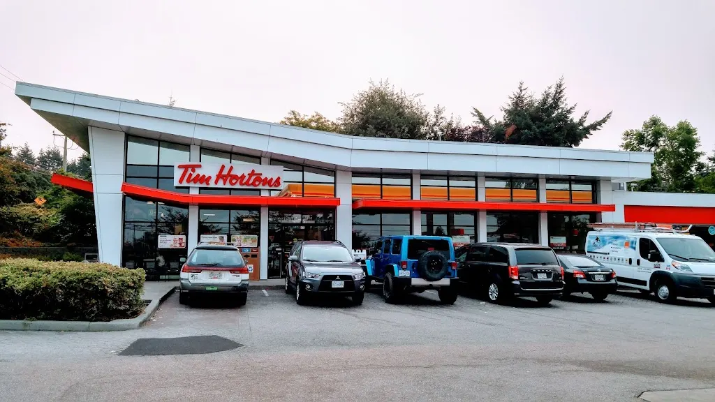 Tim Hortons storefront and interior at 8380 112 St Unit 130, Delta, BC