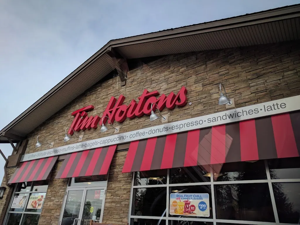 Tim Hortons storefront and interior at 2927 Drinkwater Rd, Duncan, BC