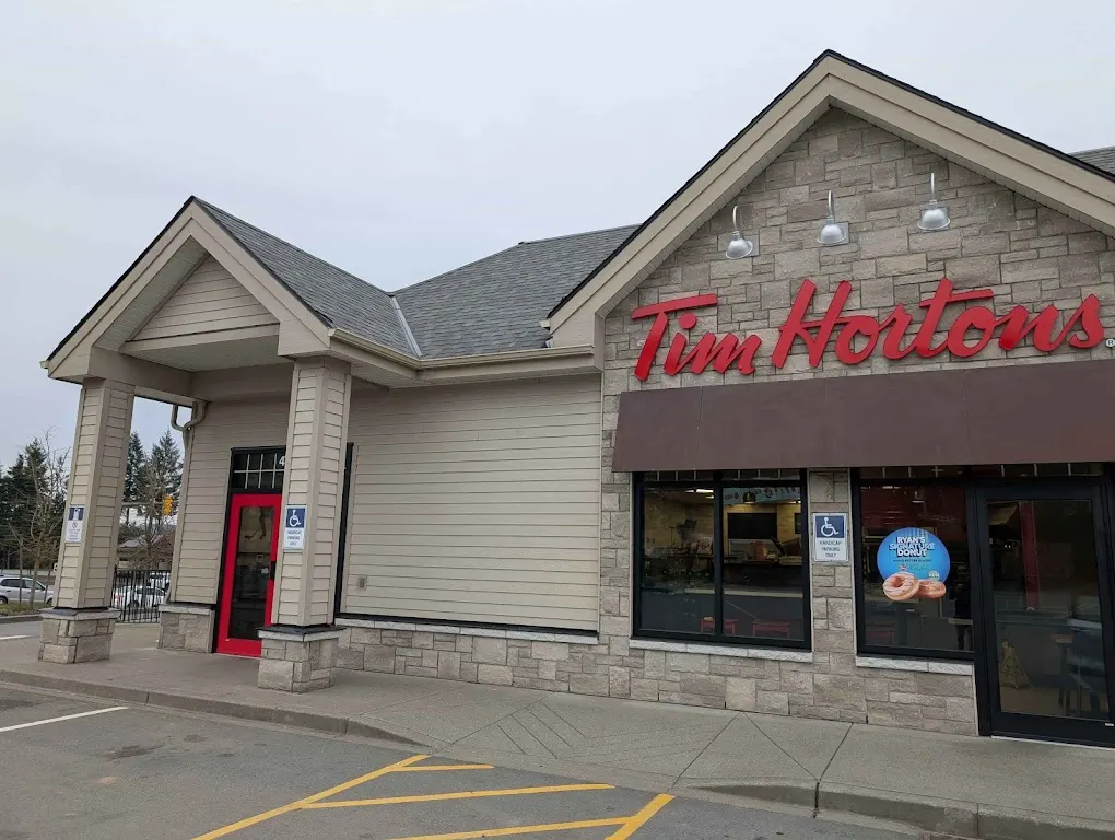 Tim Hortons storefront and interior at 4790 Trans Canada Hwy 2, Duncan, BC