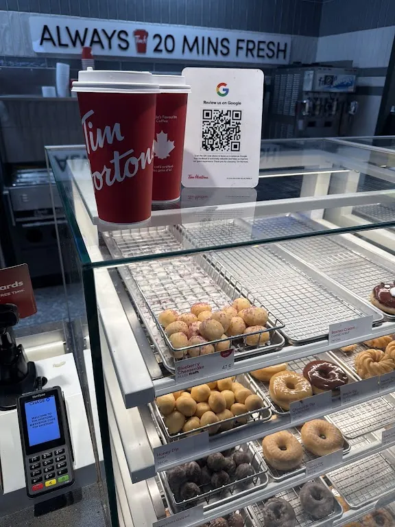 Tim Hortons storefront and interior at 1701 9th Ave, Fernie, BC