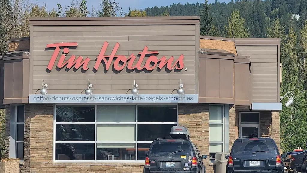 Tim Hortons storefront and interior at 1421 Trans Canada Hwy, Golden, BC