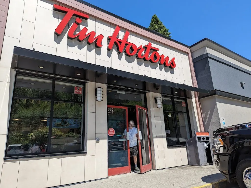 Tim Hortons storefront and interior at 250 Old Hope Princeton Way, Hope, BC