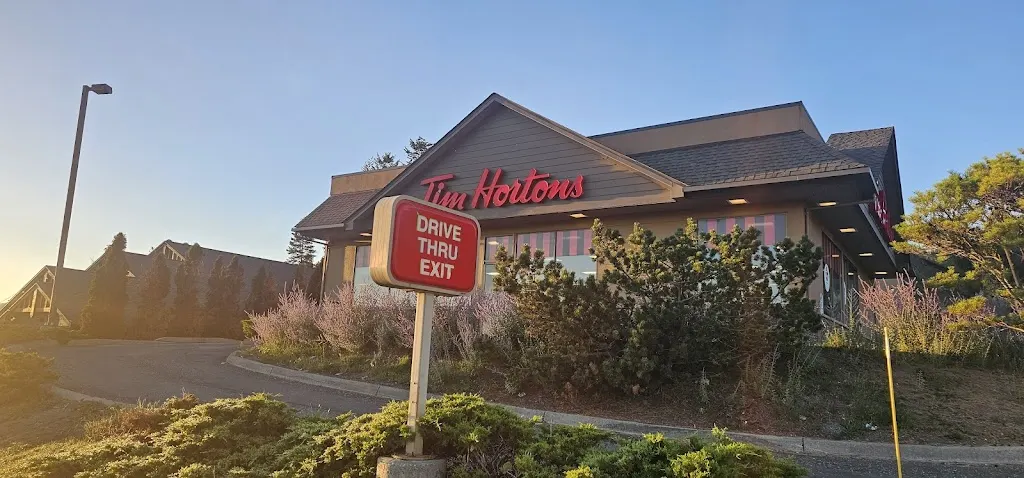 Tim Hortons storefront and interior at 1285 Rogers Way, Kamloops, BC