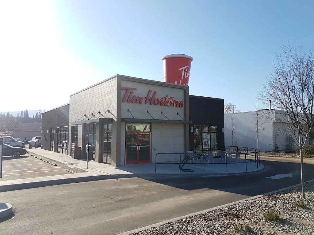 Tim Hortons storefront and interior at 2415 Hwy 97, Kelowna, BC