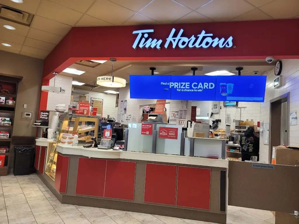Tim Hortons storefront and interior at 12610 Trans Canada Highway, Ladysmith, BC