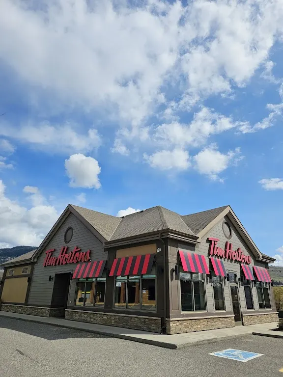 Tim Hortons storefront and interior at 11845 Oceola Rd, Lake Country, BC