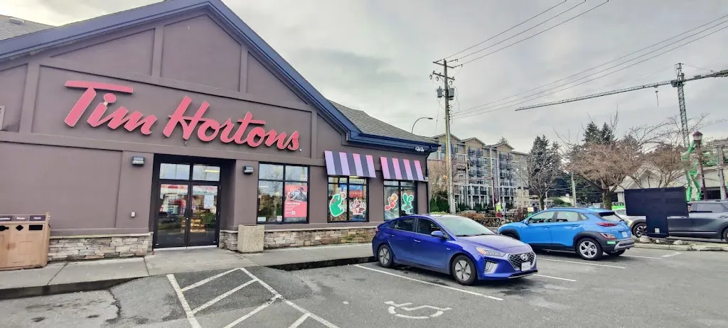 Tim Hortons storefront and interior at 840-2945 Jacklin Rd Westshore Shopping Centre, Langford, BC