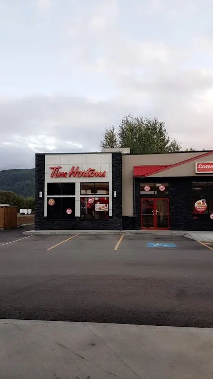 Tim Hortons storefront and interior at 1794 Vernon St., Lumby, BC