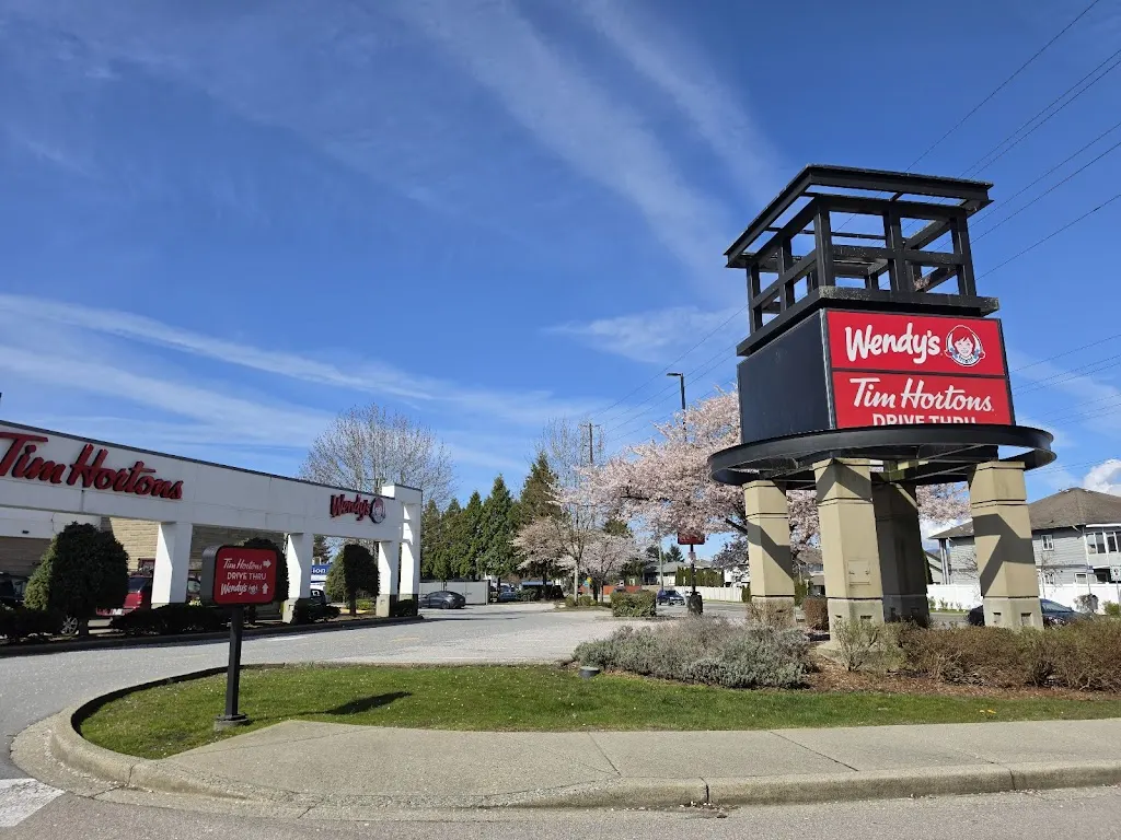Tim Hortons storefront and interior at 20201 Lougheed Highway, Maple Ridge, BC