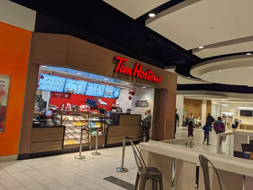 Tim Hortons storefront and interior at 6631 Island Highway N 102, Nanaimo, BC