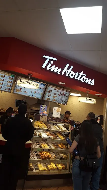 Tim Hortons storefront and interior at 780 6th St, New Westminster, BC