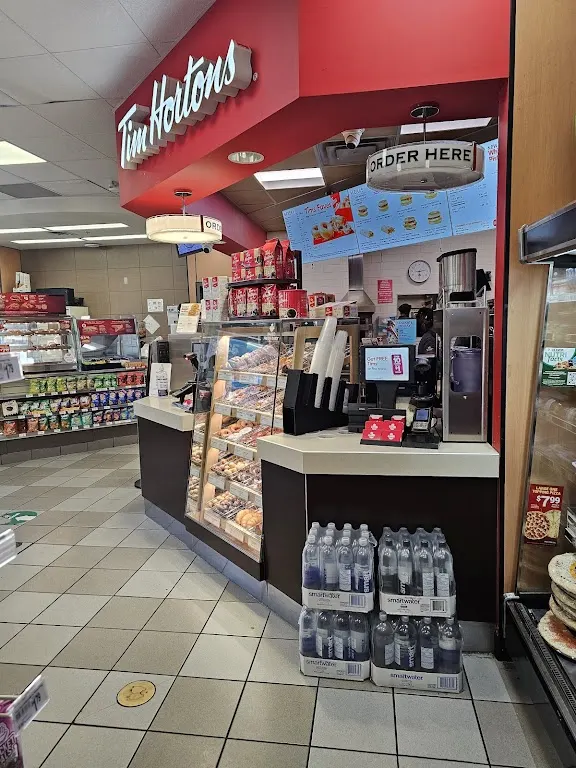 Tim Hortons storefront and interior at 106 West Queens, North Vancouver, BC