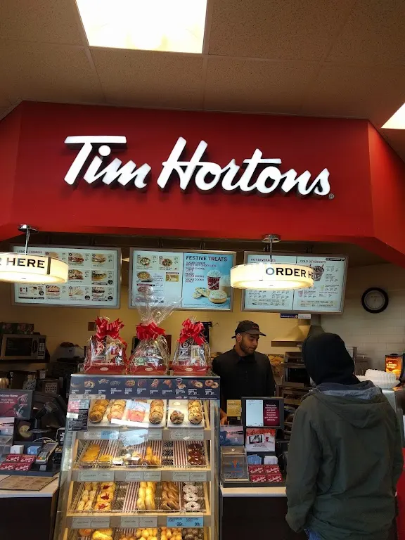 Tim Hortons storefront and interior at 2177 Dollarton Hwy Esso Otr, North Vancouver, BC