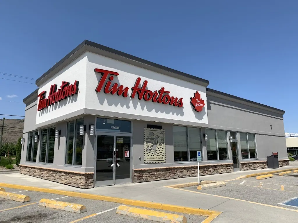 Tim Hortons storefront and interior at 5717 Main St, Oliver, BC