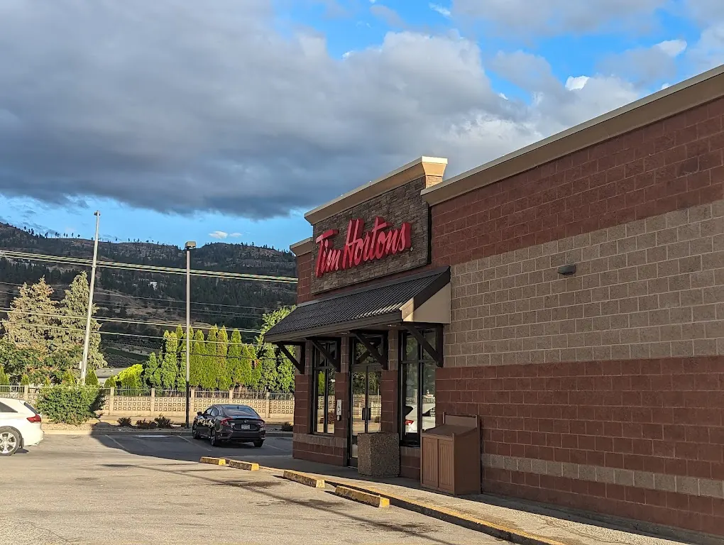 Tim Hortons storefront and interior at 2007 Main St, Penticton, BC