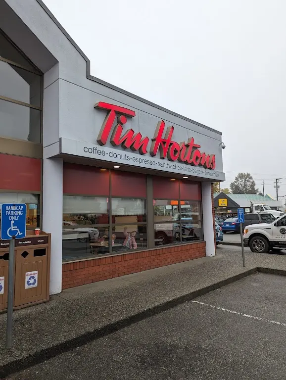 Tim Hortons storefront and interior at 1525 Lougheed Hwy, Port Coquitlam, BC