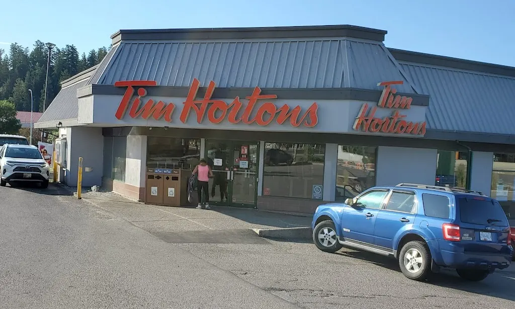 Tim Hortons storefront and interior at 880 Victoria Street, Prince George, BC
