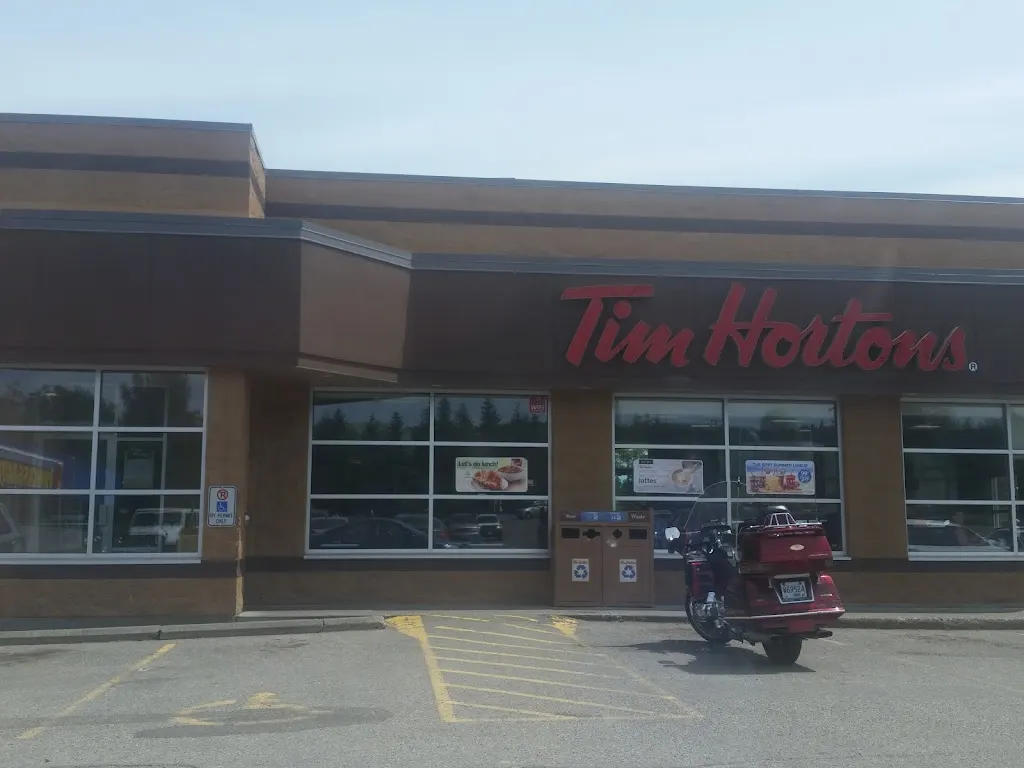 Tim Hortons storefront and interior at 3300 Massey Dr, Prince George, BC