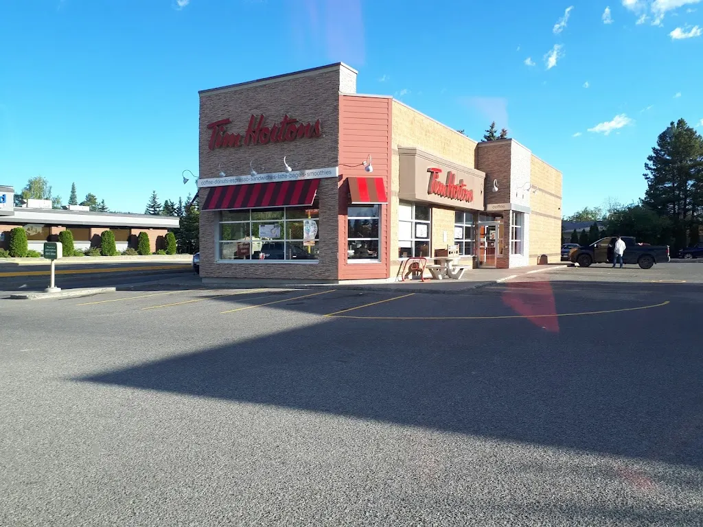 Tim Hortons storefront and interior at 4114 15th Ave, Prince George, BC